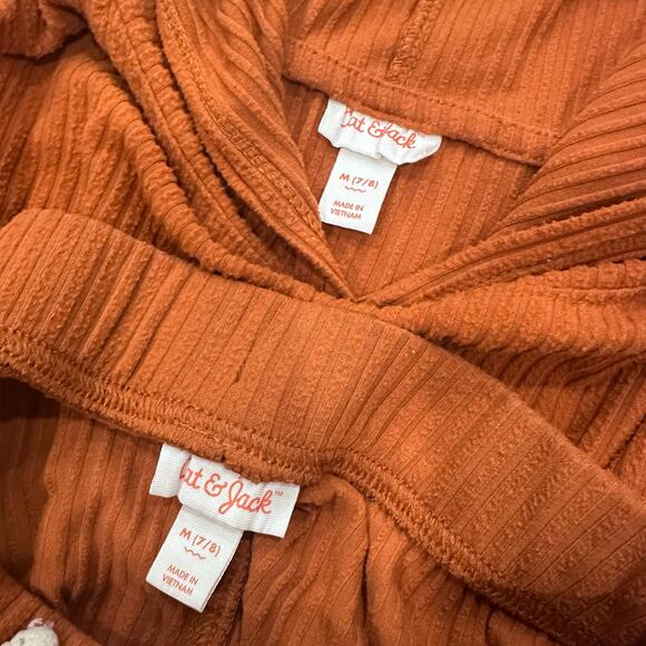 Cat & Jack Girls' Cinnamon Ribbed Hoodie & Jogger Set - M - Picture 4 of 4